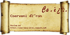 Cserveni Áron névjegykártya